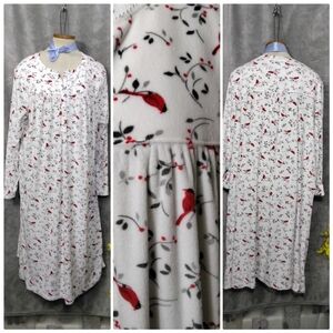 Aria Collection Long-Sleeve Ballet Velour Nightgown Cardigan Animal Print SizeXL